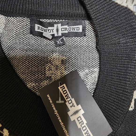 Black and White Western Print Sweater Dress - Picture 5 of 5